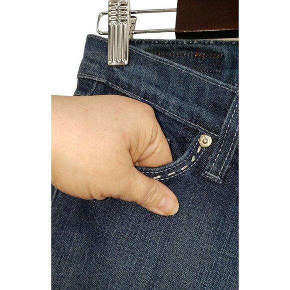 FLYING MONKEY Capri Jeans Juniors Womens Sz 7 Dark Wash Blue Stretch Mid Rise - Picture 6 of 9